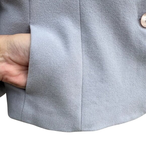 Jacqueline Ferrar Vintage Womens Wool Cashmere Blend Gray Blazer Jacket 12 - Picture 3 of 13